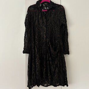 Alembika Sheer black and gold dress/tunic size 2, M